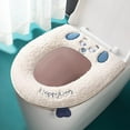 thumbnail image 4 of Thickened Waterproof Winter Toilet Seat Cover - Puppy Dog Designs, Washable Toilet Seat Covers for Bathroom(Beige), 4 of 5