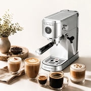 Casabrews 5418 Basic 20-Bar Espresso Machine with Steam Wand, Stainless Steel