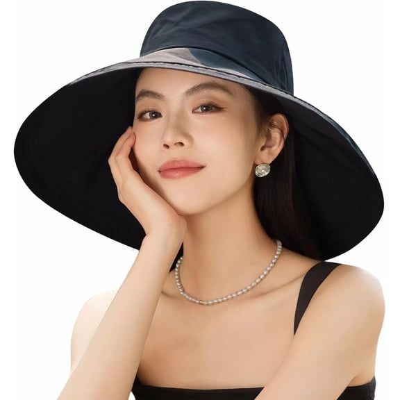 YooGuoGuo Wide Brim Women Sun Hat Summer Beach Bucket Fishing Hats Metal Wired Edge Packable UV Protection for Hiking Garden