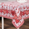 thumbnail image 3 of Valentine''s Day Rectangle Tablecloth 60×84 inch,Pink Buffalo Plaid Washable Table Cover, Red Love Hearts Valentines Decoration Table Cloth for Party Picnic Dinner Decor, 3 of 6