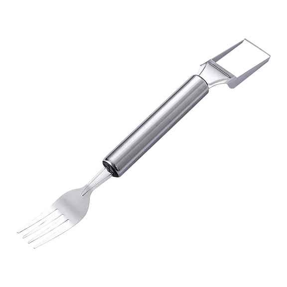 2-in-1 Stainless Steel Watermelon Cutter, Watermelon Slicer & Fork, Fruit Cutter Tool for Watermelon, Mango, Pitaya, Portable for Camping, Picnics, Home, Parties