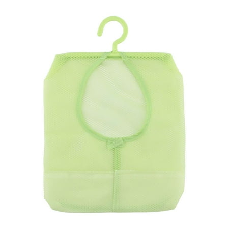 Sm Clip Organizer - HERCHR Hanging Mesh Bag with Wall Hook Hanger Brackets Clothespin Bathroom Shower Storage Organizer Set Hamper Bag Closet Rack Clothes Clip Collection Bag Laundry Basket, Green