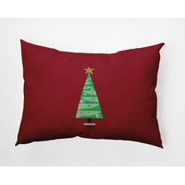 20" x 14" Simply Daisy Cartoon Christmas Tree Polyester Indoor/Outdoor Pillow, True Red Qty 1