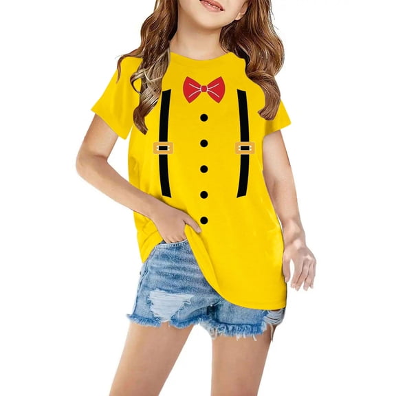 TAGOLD Toddler Girls Boys Summer Blouses Tops,Shirts For Kids Short Sleeve Graphic T-Shirt Round Neck Crop Top For 3-14 Years Girls And Boy T-Shirt Tee