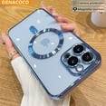 thumbnail image 3 of Fashion Magnetic Case For Magsafe For iPhone 14 13 12 Pro Max Plus Plating Clear Soft Silicone Wireless Charging Cover, 3 of 5