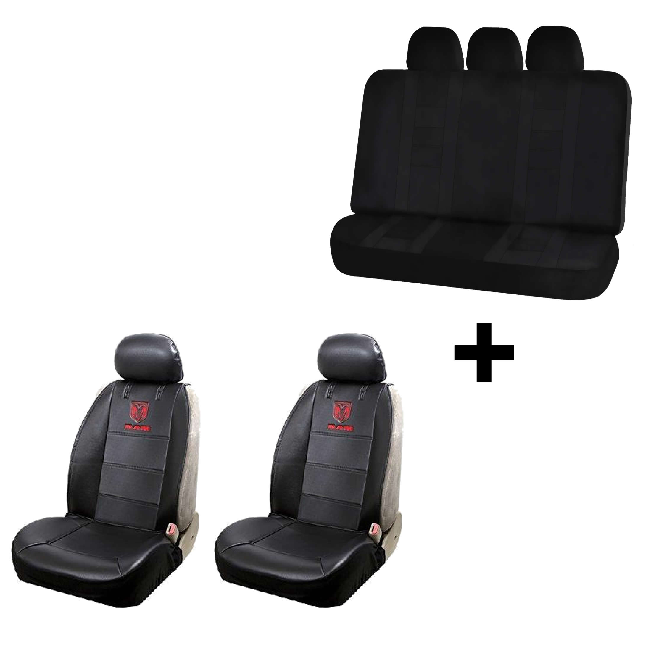 2 Synthetic Leather Sideless Seat Covers & Free UAA INC. Universal