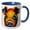Blue/White, variant on 3drose, Lovely Colorful Pig Portrait. Funny Family-friendly Digital Art Gift, 15oz Two-tone Yellow Mug