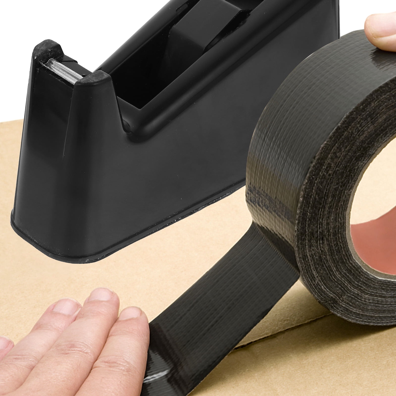 WHAMVOX Portable Household Tape Cutter Dispenser for Office and Packaging Use with Black Design