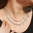 thumbnail image 2 of Elegant Marquise Cut Cubic Zirconia Charm Chain Sweater Choker Necklace Jewelry, 2 of 9