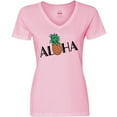 thumbnail image 3 of Inktastic Aloha- with Pineapple Women's V-Neck T-Shirt, 3 of 5