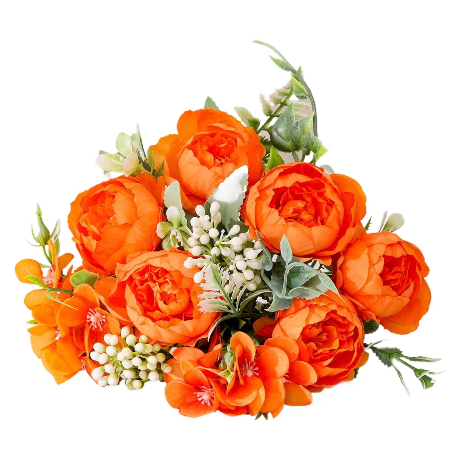 One Piece of Artificial Silk Peony Bouquet Clearance! Artificial Peony Combination Bouquet Flowers Arrangement Room Decor Wedding Centerpiece Orange