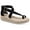 Black, variant on Womens Black Asymmetrical Buckle Accent Moira Round Toe Wedge Zip-Up Espadrille Shoes 6 M