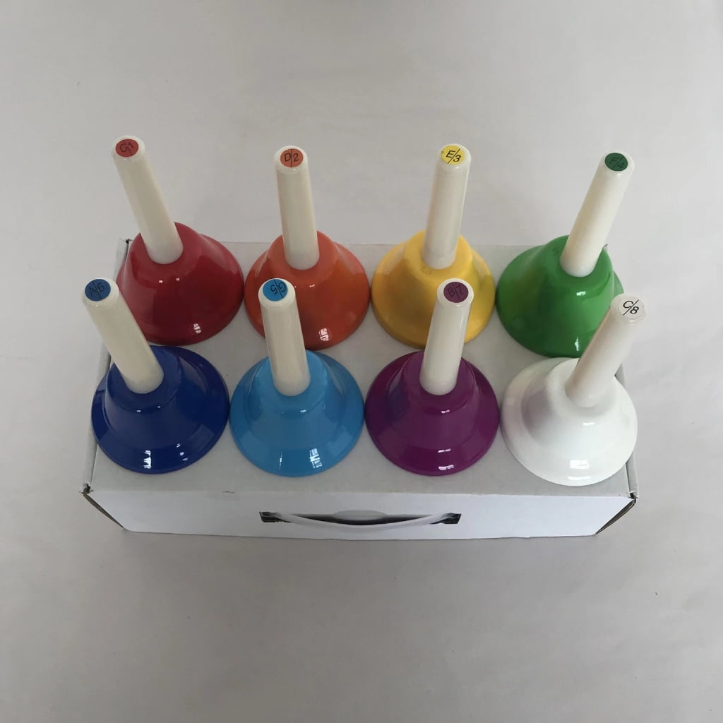 Yokua 8 Note Handbells Set Colorful Hand Bells Percussion Instrument Musical Toy