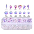 thumbnail image 3 of 12 Grids Nail Decorations Set With Butterfly and Heart Shape Flatback Nail Gems, 3 of 8