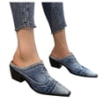 thumbnail image 3 of zttd heels summer breathable casual slippers fashion women beach denim slip on women's slipper a, 3 of 3