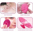 thumbnail image 4 of Cepillo de limpieza facial purificante facial de silicona suave de 2 piezas para exfoliar y masajear para limpiar los poros (rosa + verde) ER, 4 of 5