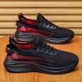 thumbnail image 3 of Men's Lace‑Up Knit Mesh Athletic Running Sneakers, Speckled Pattern Upper Footwear with Curved Thick Midsole for Daily Jogging and Casual Sports Activities, 3 of 7