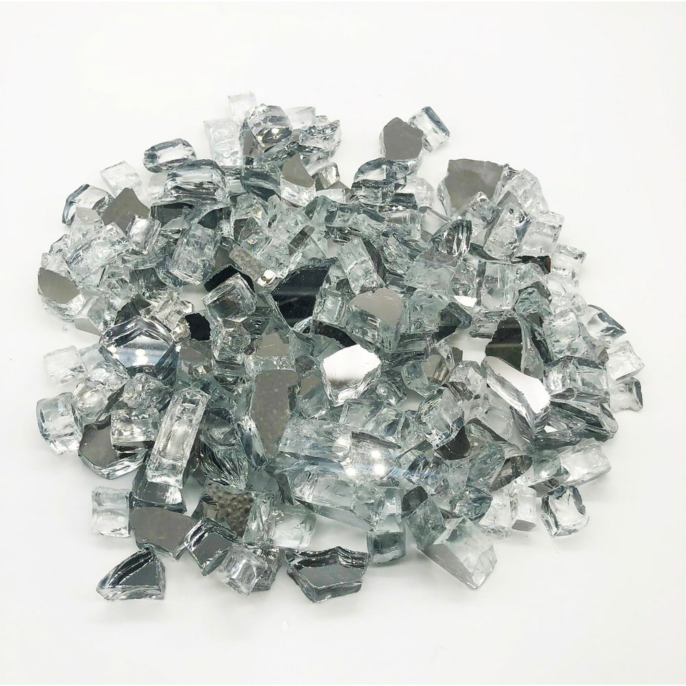1/2" Platinum Reflective Element Fire Glass 10lbs Silver Fire Glass