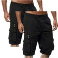 thumbnail image 2 of Havenre 2 Pack Cargo Shorts for Men Casual Summer Hiking Pants Elastic Waist Big and Tall Regular Fit Knee Length Multi-Pockets Bermuda Shorts Black XL, 2 of 9