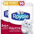 thumbnail image 1 of 48 Double Equal 96 Rolls, 165 Bathroom Tissues Per Roll, Royale 3 Ply Strong Toilet Paper, 1 of 3