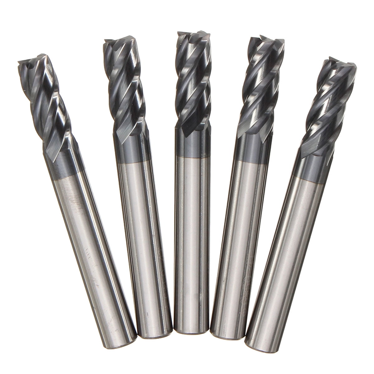 5pcs 6mm x 50mm Tungsten Carbide 4 Flute End Mill CNC Milling Cutter TIALN