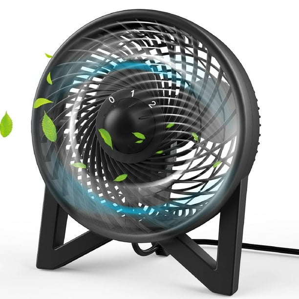 DR.PREPARE Ventilador de escritorio silencioso, potente ventilador de mesa de 8 pulgadas, pequeño ventilador de noche con 2 velocidades, ventilador de refrigeración personal portátil para dormitorio,