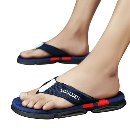 

Wotryit Mens Shoes Men Casual Slippers Beach Flip Flops Outdoor Fashion Sandals Shoes Running Shoes for Men Shoes for Men Flip Flops for Men(Color:Dark Blue Size:8)