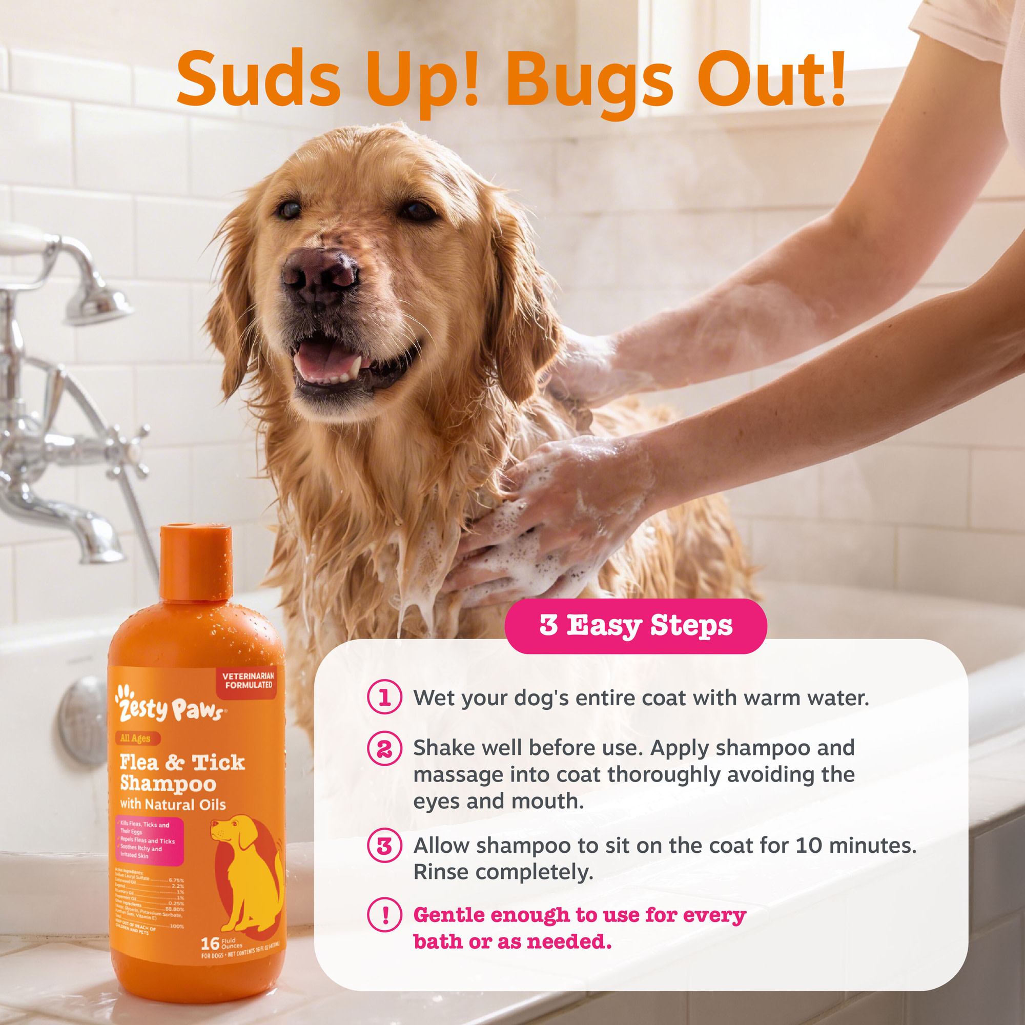 Zesty Paws Flea and Tick Shampoo for Dogs, 16 oz photo 6