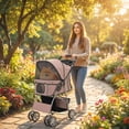 thumbnail image 2 of PawHut Pet Stroller for Dogs, Foldable Pet Travel Carrier with 4 Wheels, 2 of 10