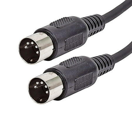 10ft MIDI Cable with 5 Pin DIN Plugs - Black | Walmart Canada