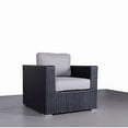 thumbnail image 3 of Living Source International Wicker Patio Chair with Cushions in Black/Gray, 3 of 5