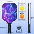 thumbnail image 4 of Pickleball Paddles Set Of 2, Fiberglass Surface, Thunder, Speed Print, 4 Balls & Bag, 4 of 5
