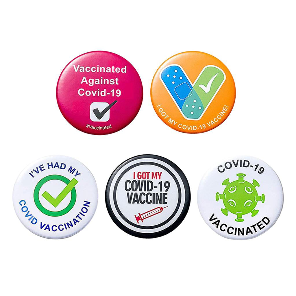 FULLY VACCINATED Enamel Pin Lapel Round Badge Brooches Medical Pinback Button 