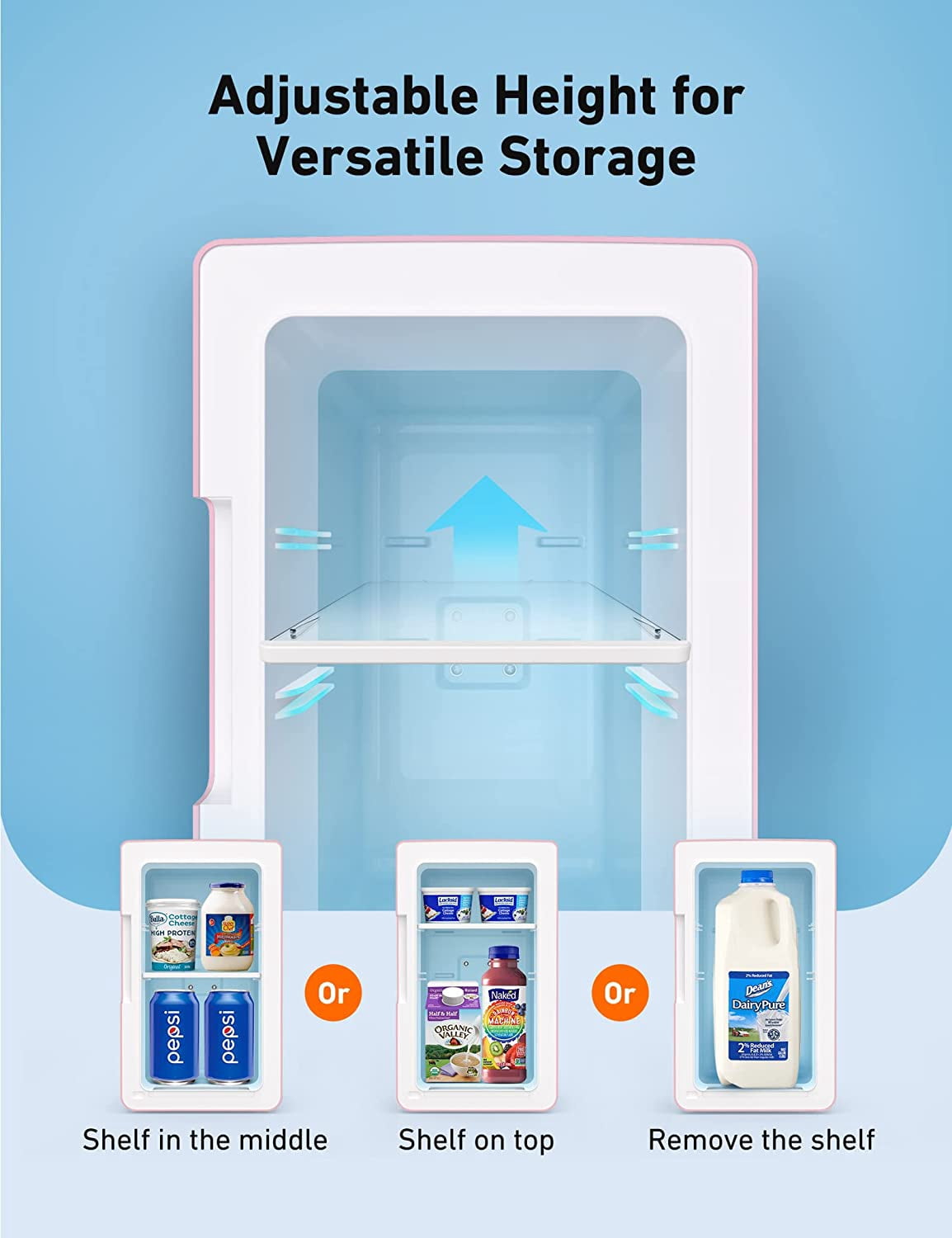 AstroAI Pink Mini Fridge, Personal Refrigerator 6 Liter/8 Cans Makeup Skincare Fridge 110V AC/ 12V DC Portable Thermoelectric Cooler and Warmer Little Tiny Fridge for Bedroom, Beverage, Skincare