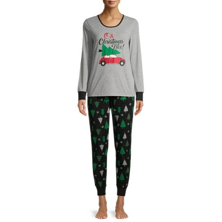 Jolly Jammies Women's Oh Christmas Tree Matching Family Pajamas Set, 2-Piece, Sizes XS-3X