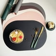 thumbnail image 4 of Happy date Table Mat Non-slip Wipeable Faux Leather Oval Shape Insulation Pad for Dining Room, 4 of 8