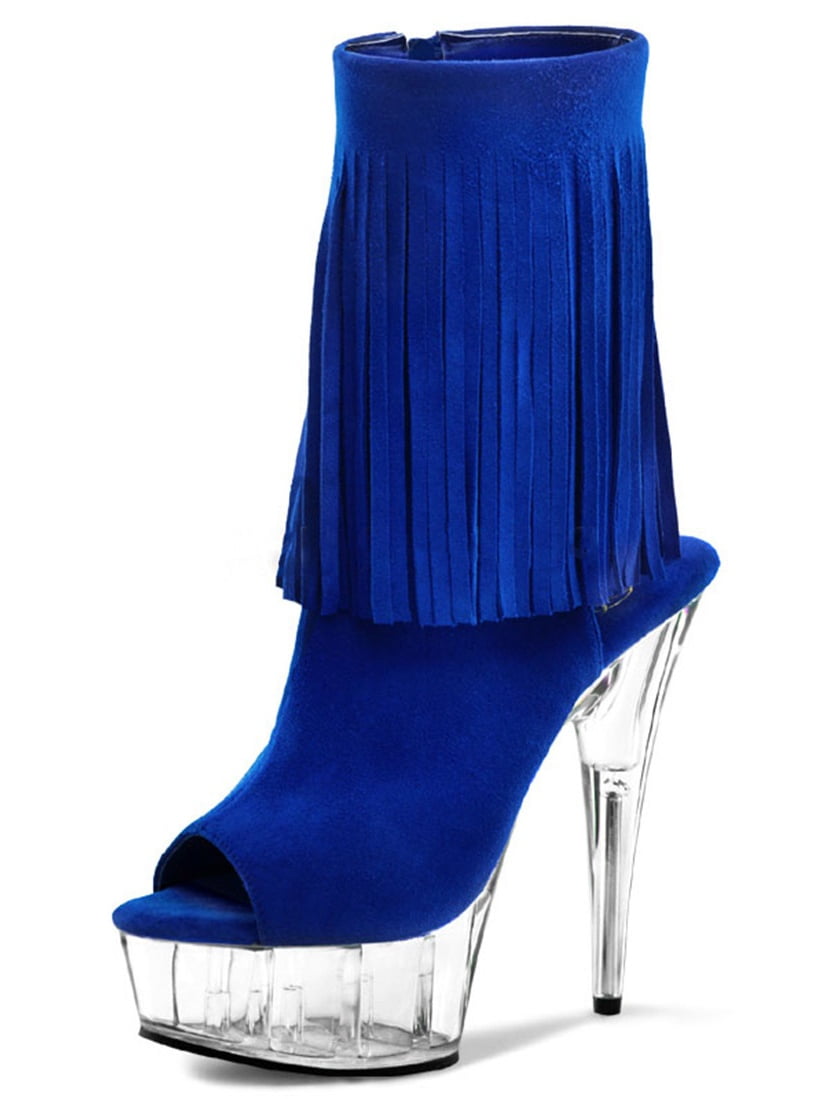 electric blue ankle boots