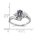 thumbnail image 2 of Primal Gold 14 Karat White Gold 7x5mm Oval Mystic Fire Topaz and Diamond Ring, 2 of 3