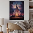 thumbnail image 2 of Designart "Sacred Visions in a Native Tipi" Cityscapes Print on Natural Pine Wood, 2 of 5