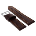 thumbnail image 2 of 24MM COW LEATHER WATCH BAND STRAP FOR LUM TEC WATCH DARK BROWN ORANGE STITCHING, 2 of 2