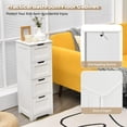 thumbnail image 3 of XPOPR Bathroom Floor Cabinet with 4 Drawers, 12 x 12 x 32 Inch, Freestanding Storage for Bath Living Room, Wooden Bathroom Cabinet for Home Office (White), 3 of 9