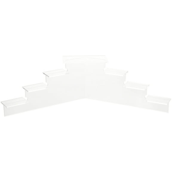 Plymor Clear Acrylic 7-Item Mini Display Stairs, 6.125" H x 21" W x 7" D (2 Pack)