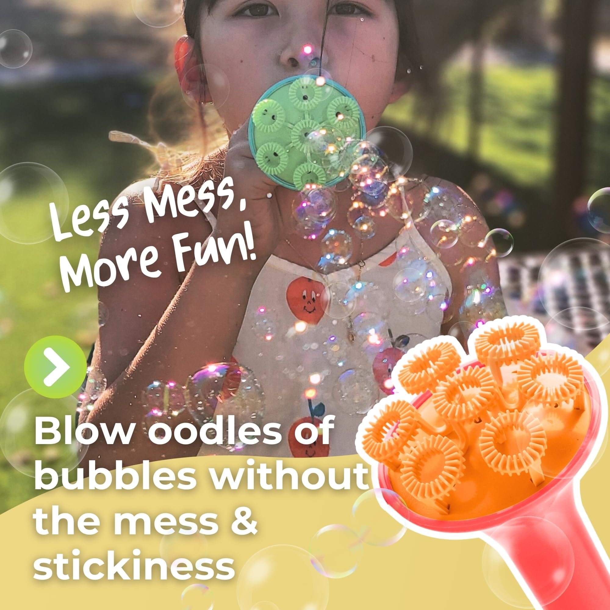 Innobaby Spike Bubble Blower with Mess Free Botanical Bubbles and Dipping Tray - Pink Color