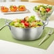 thumbnail image 4 of Ensaladera de acero inoxidable 304 con doble asa | Tazón grande para servir y mezclar, ideal para cocina y comedor | Resistente al óxido y apto para lavavajillas | Juego de 1 pieza, 4 of 7