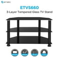 thumbnail image 2 of Ematic Metal and Glass TV Stand for TVs up to 66 lbs and 42", ETVS660 Black, 2 of 10