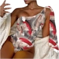 thumbnail image 2 of Trajes de baño para mujer, Trajes de baño para mujer, Traje de baño de una pieza con estampado de color contrastante, camisola, sin espalda y estilo bikini, Traje de baño para mujer, 2 of 6