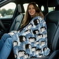 thumbnail image 6 of 1pc Penguins pattern Ultra Soft Lightweight Flannel Blanket-Cozy Warm Throw for Camping Travel, Holiday Gift for Loved Ones, All Seasons Use on Sofa Bed Office Living Room Congrats Grad Best Gift, 6 of 10