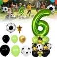 thumbnail image 2 of 40 Inch Green Football Number Balloon Set, Soccer Themed Birthday Decorations, Latex & Aluminum Foil Balloon Pack for teen Boys 1St-9Th Birthday, 1 Number Decoration, 2 of 6