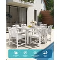 thumbnail image 2 of Harbweb 7pc HDPE Outdoor Dining Set, All-Weather Wood Grain Patio Furniture, White, 2 of 6