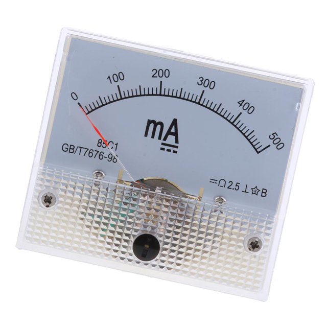 Analog Current Panel Ammeter for Circuit Testing - DC 0-1mA to 0-20A Available 0-500mA